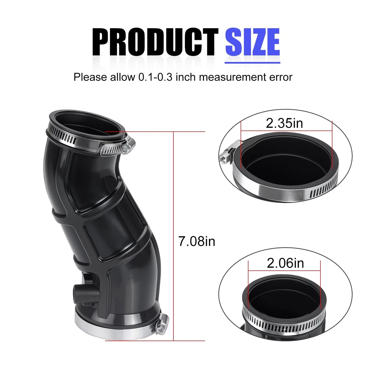 Airbox Manifold Snorkel Intake Tube w/Elbow for Yamaha Raptor YFM660R