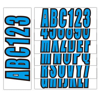 compare product Custom Blue Boat Registration Numbers & Letters 4-Pack Stickers for PWC/Boat