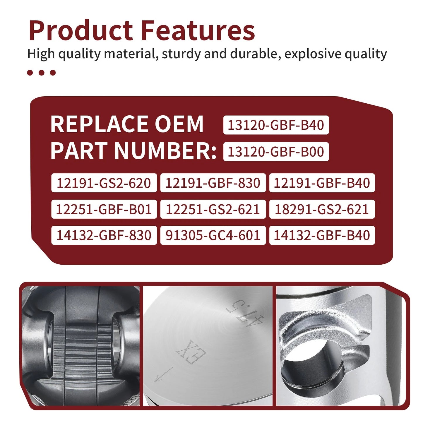 Top End Rebuild Piston Gasket Ring Kit 47.5mm for Honda CR85R/CR85RB 2003-2007