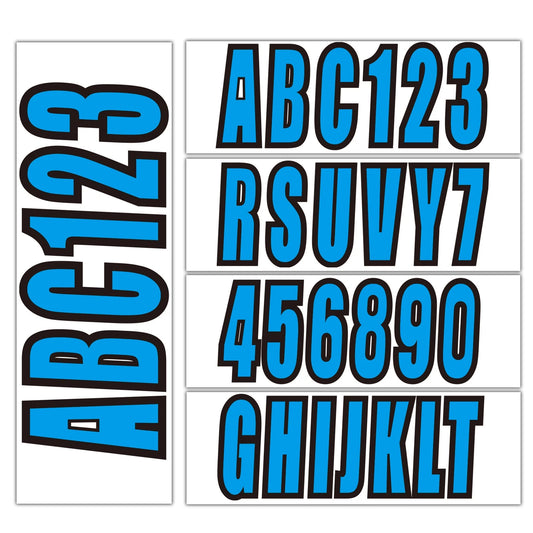 Boat Registration Decal Sticker Blue A-Z/0-9 4 Sets