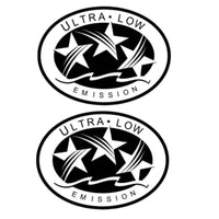 Ultra Low Emission 3 Star California DOT Outboard Graphic Sticker Decal - White