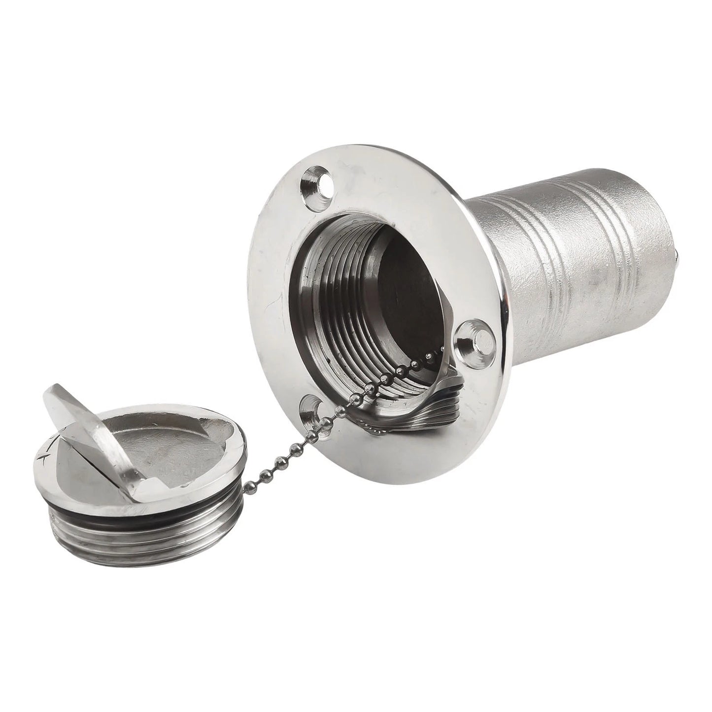 Polished Keyless Fuel Tank Cap in Stainless Steel for Boats 12 Inches