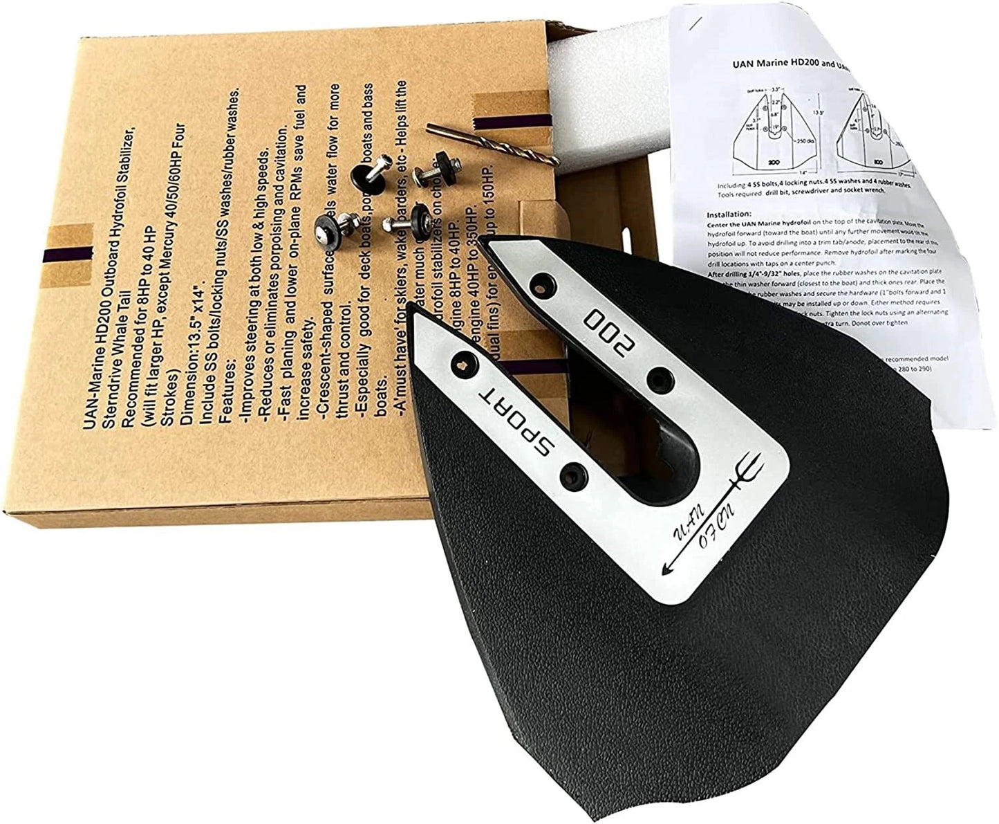 Hydrofoil Stabilizer for Yamaha/Mercury/Johnson Outboards 8-40 HP