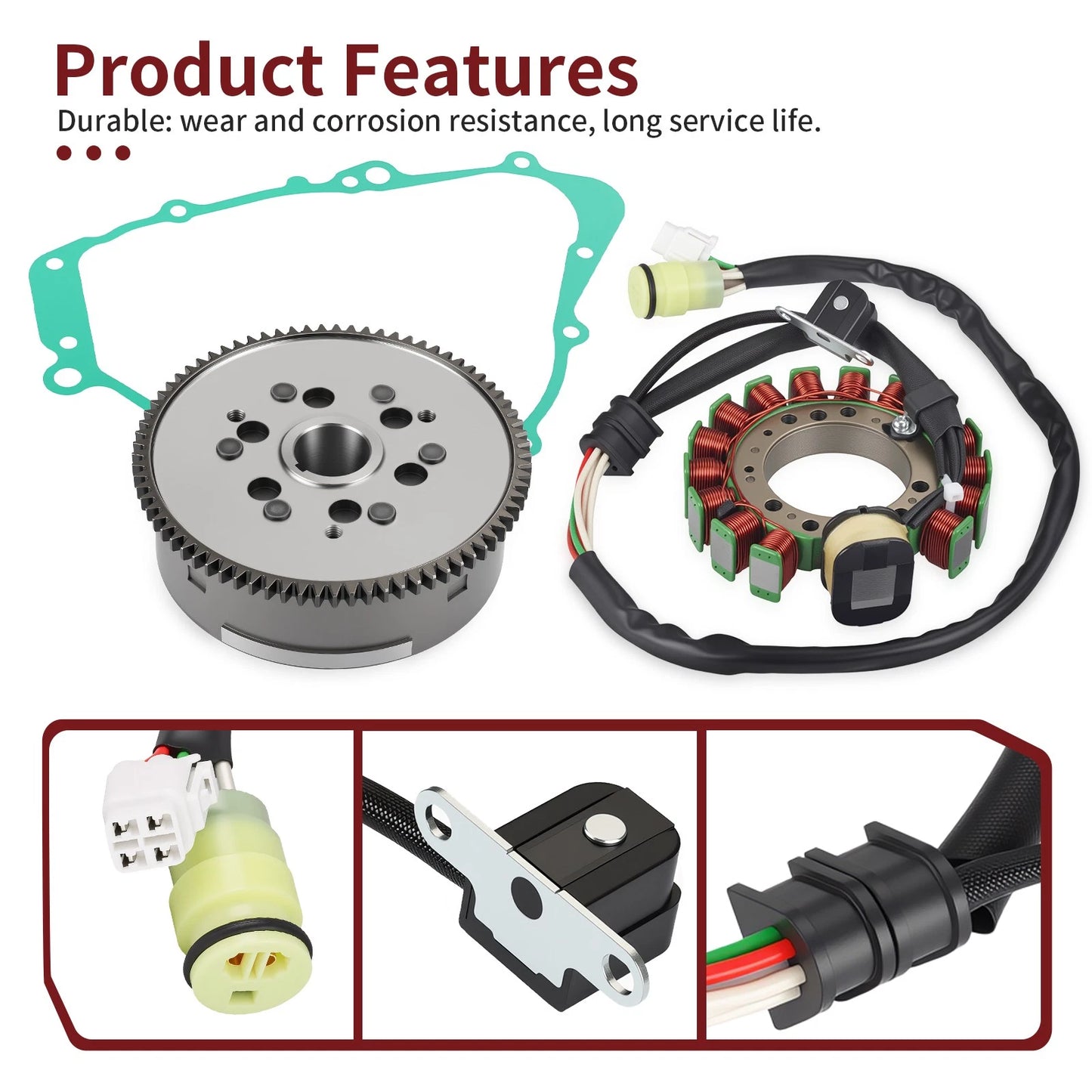 Flywheel Rotor Magneto Stator w/Gasket for Yamaha Grizzly 600 4x4 (99-01)