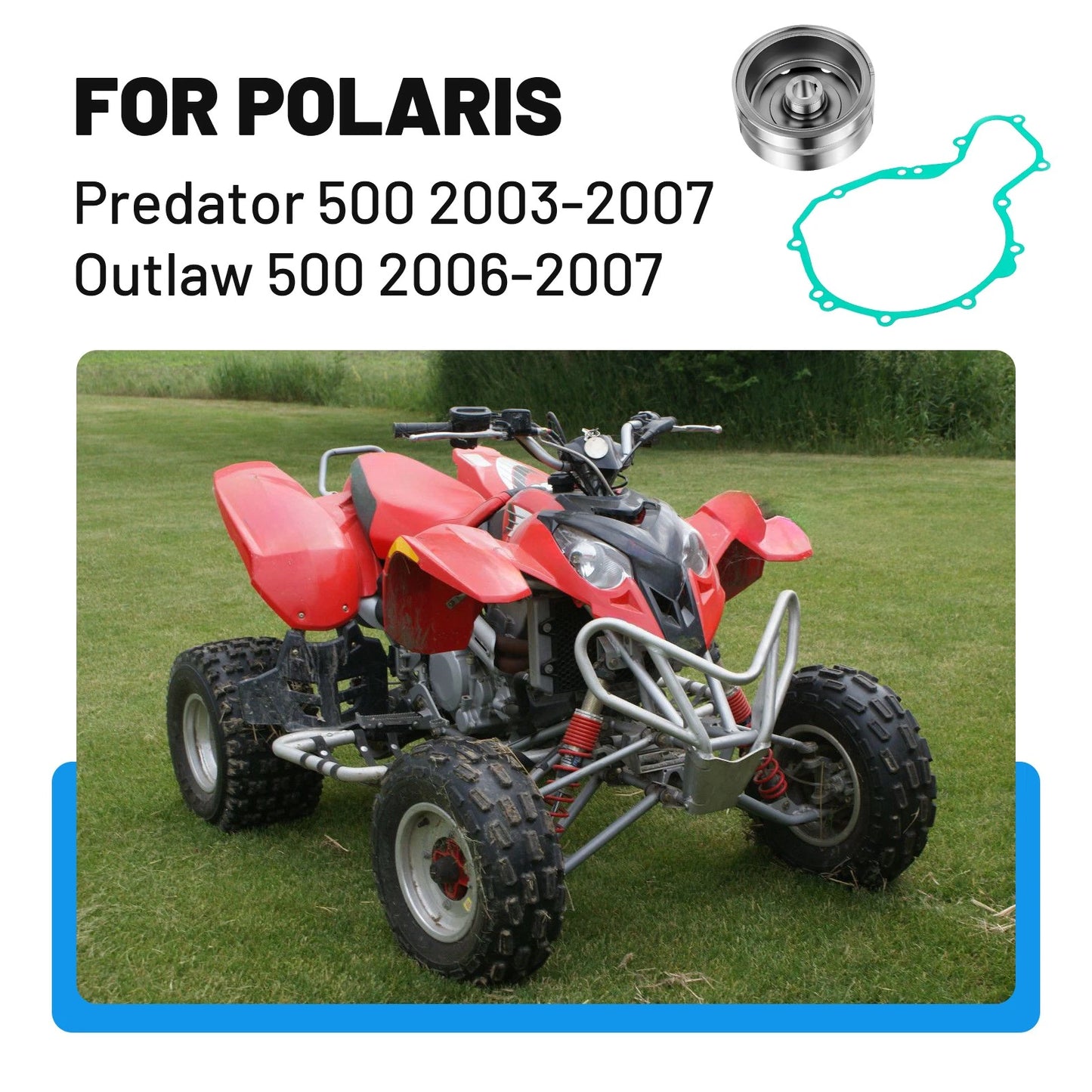 Flywheel Rotor + Gasket for Polaris Outlaw 500/Predator 500 (2003-2007)