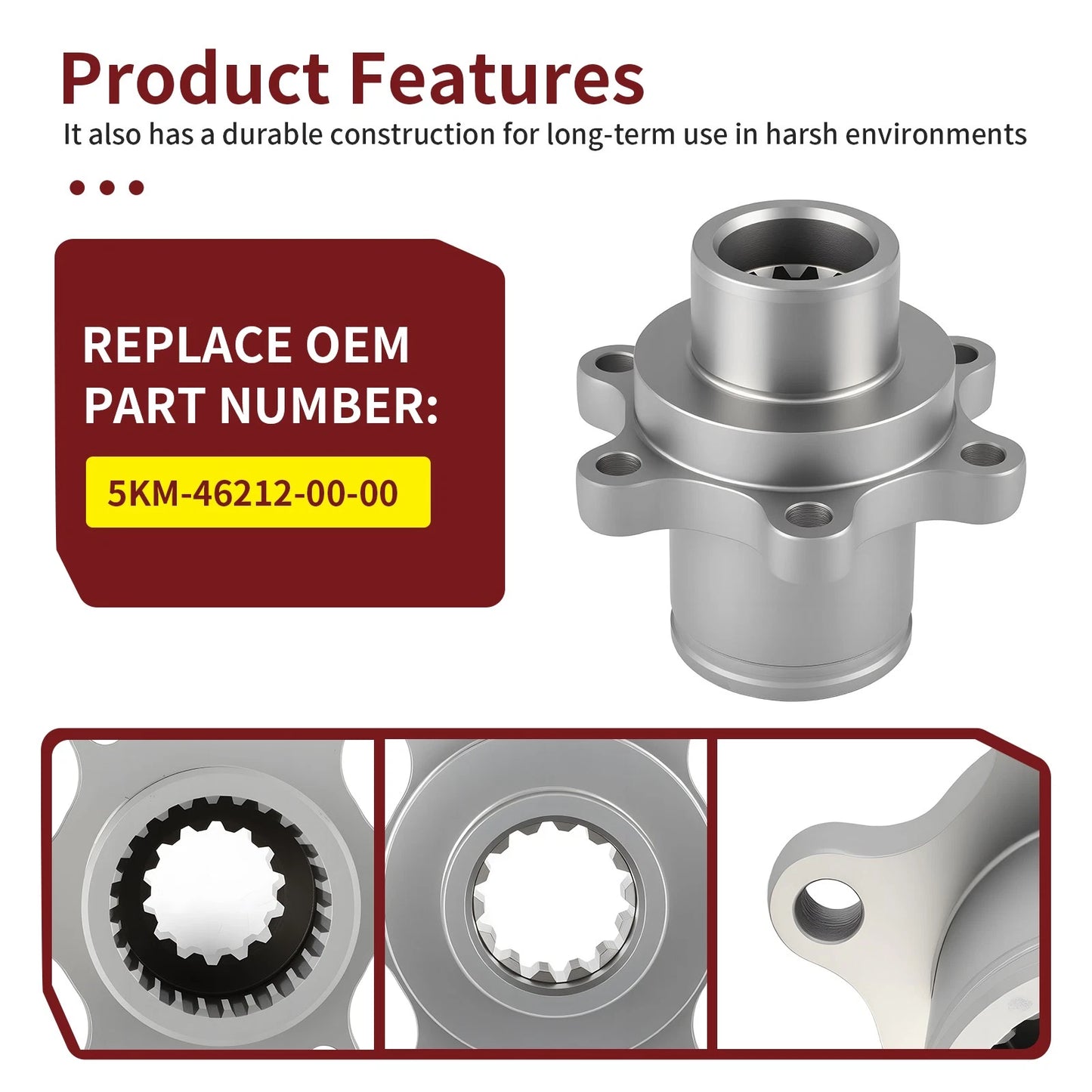 Rear Differential Driveshaft Boss for Yamaha YFM660F Grizzly 660 2002-2008