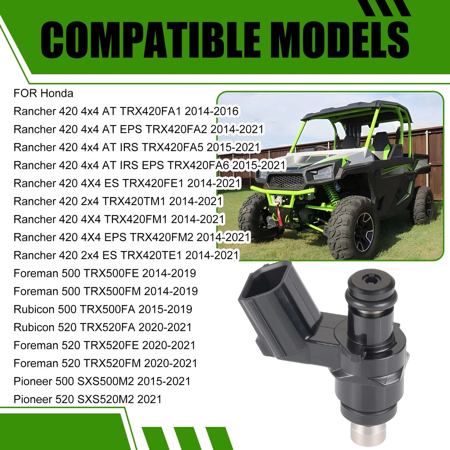 Fuel Injector for Honda Rancher 420 TRX420 (2014-2021) 16450-HR3-A42/A43