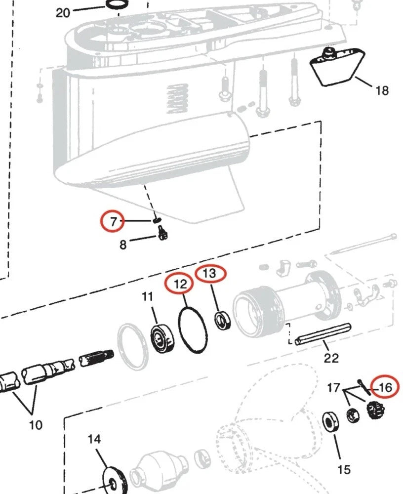 Lower Gearcase Unit Oil Seal for OMC Cobra/Volvo Penta SX (3863090)