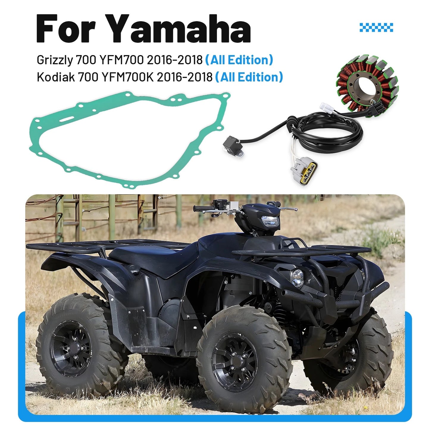 Stator with Gasket for Yamaha Grizzly Kodiak 700 YFM700 2016-2018