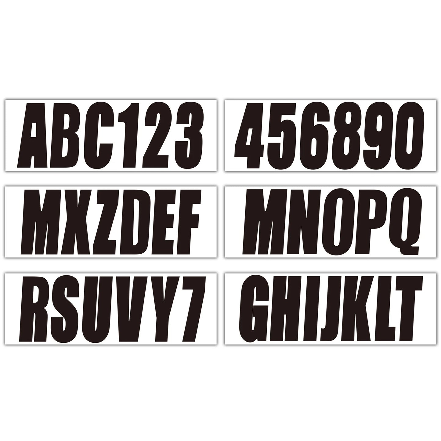 Custom 3" Boat & Jetski Stickers - Boat Registration Numbers & Letters 4 Pack
