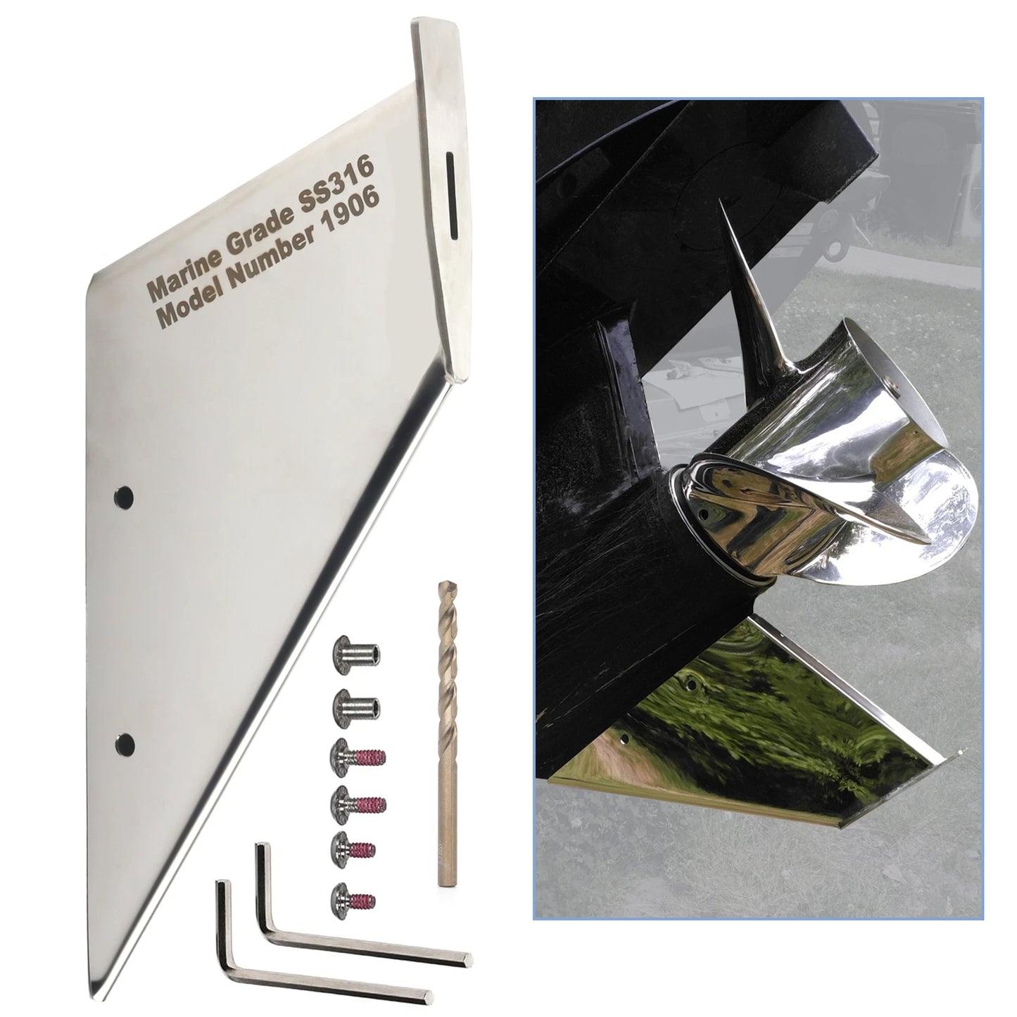 SkegGuard SS Replacement Skeg for Mercury FORCE 70-90HP 2-Stroke 1998-2002