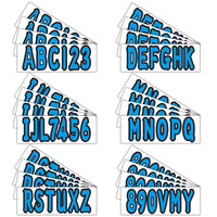 Boat Registration Decals A-Z/0-9 Blue Set