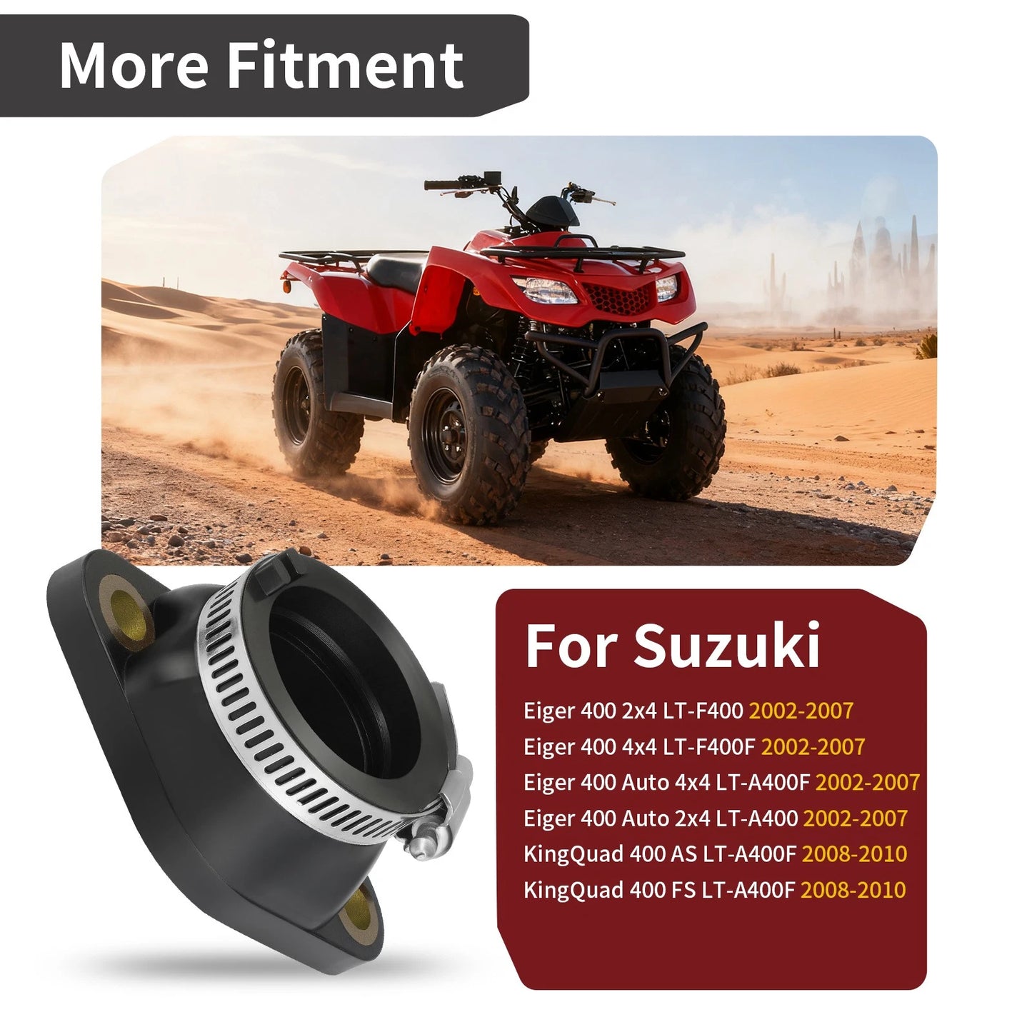 Carburetor Intake Manifold Boot Adapter for Suzuki Eiger 400 2002-2007