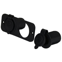 Flush Mount Dual Power Socket 12/24V 20A for Boat/Car/Caravan/4WD Black