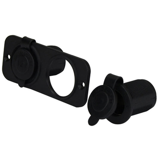 Flush Mount Dual Power Socket 12/24V 20A for Boat/Car/Caravan/4WD Black