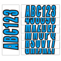 Boat Registration Numbers & Letters Sticker 3" A-Z & 0-9 Blue
