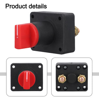 compare product Compact Waterproof 12V 100A Battery Disconnect Switch for RV/Boat Use