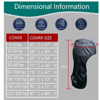 Boat Outboard Engine Cover Waterproof for 6-20HP 0-5HP Motor Black