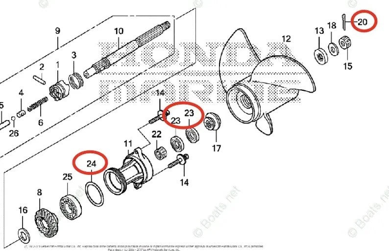 Lower Gearcase Propeller Shaft Oil Seal for Honda (91252-ZW4-003)