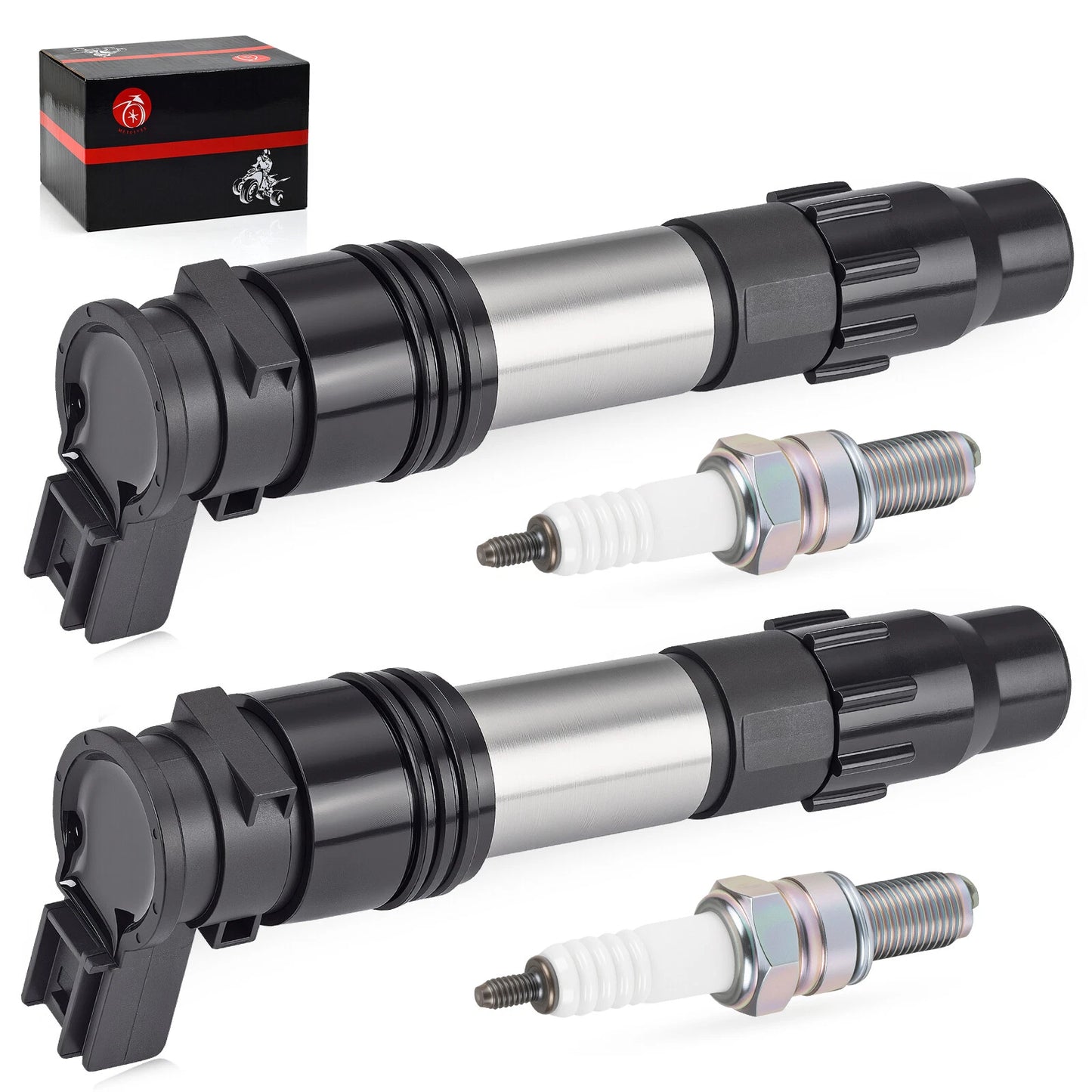 2Pcs Ignition Coils & Iridium Spark Plugs for Kawasaki Z650/ZR900/ZR800/Z900