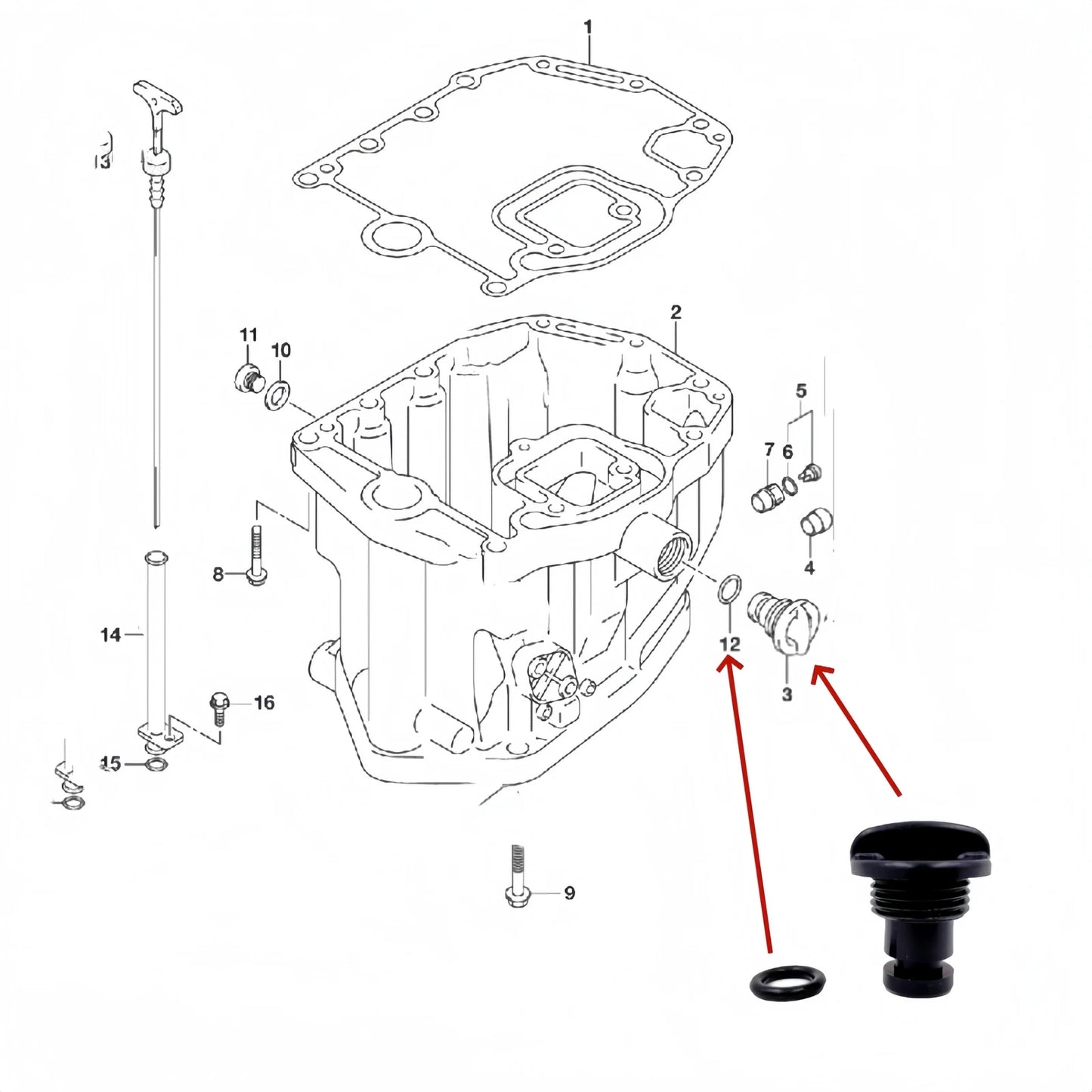 Water Plug & Seal for Suzuki 4-Stroke 25-140HP Outboards