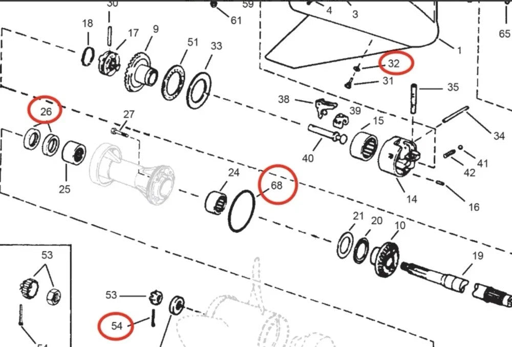 Lower Gearcase Seal with O-ring Kit for OMC Cobra/Volvo Penta