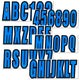 Boat Decal Sticker Set A-Z & 0-9 Blue for All Boats & Models