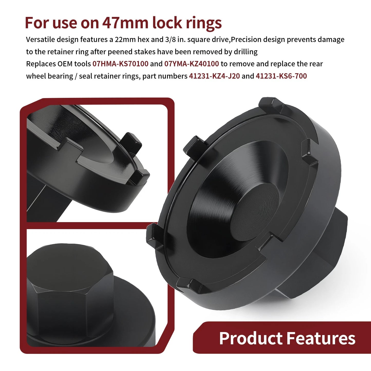 47mm Seal Bearing Retainer Tool for Honda CRF250RX 2019-2024 / CRF250X 2004-2017