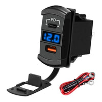 Dual USB Car Charger with Digital Display for Cars/Vans/Motorcycles/Boats