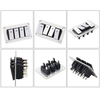 Automotive Multiroad Switch Panel Boatshaped Brushed Aluminum Blue Backlight