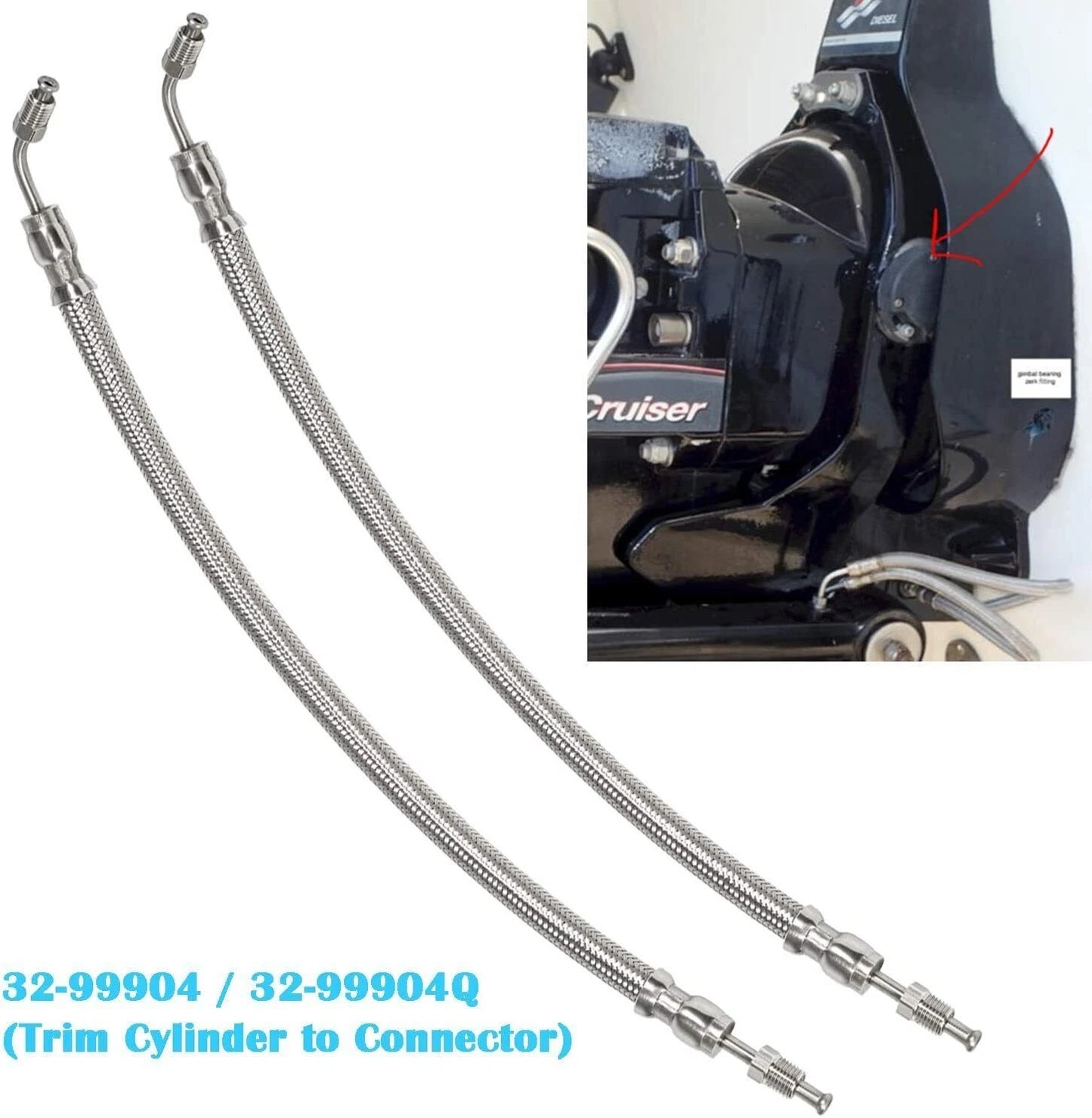 Trim Tilt Ram Hoses for Mercruiser Alpha One Gen II