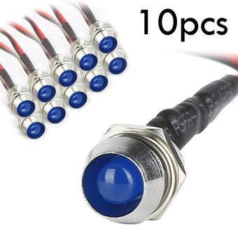 compare product 10X Blue 8mm 12V LED Indicator Lamp for Car/Truck/Boat Dash Panel