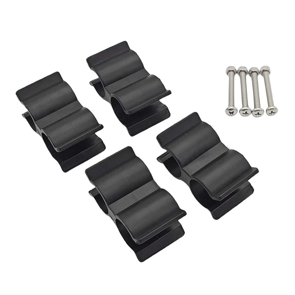 Double Tube Pole Clip Holder for Boat Tops 4pcs Fits 7/8"-1" Diameter