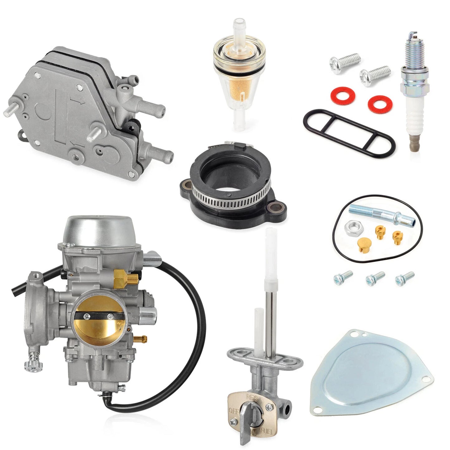 Carburetor Intake Boot & Fuel Pump Valve Petcock for Polaris Outlaw 500