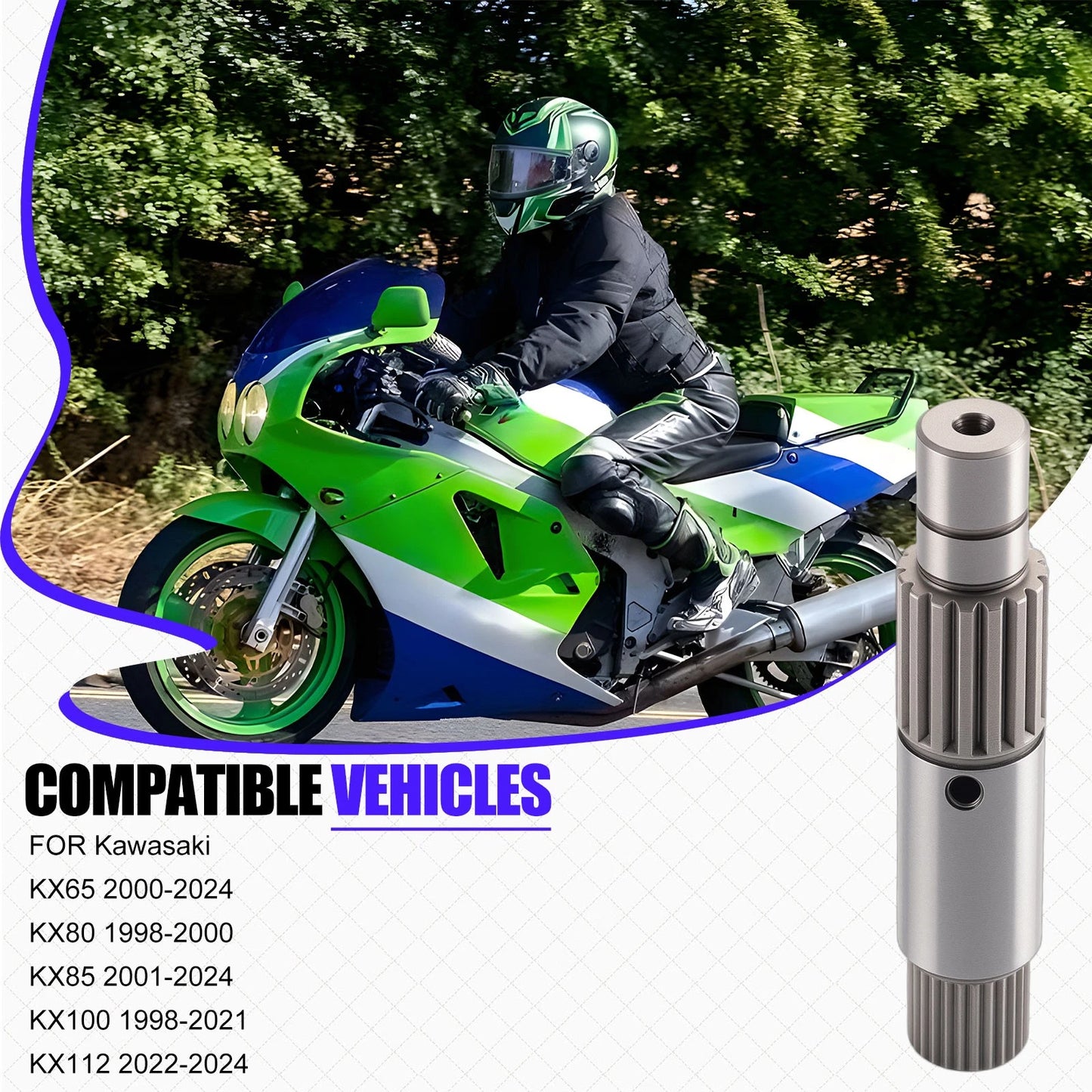 Kick Starter Shaft for Kawasaki KX 65/80/85/100/112 (1998-2024)