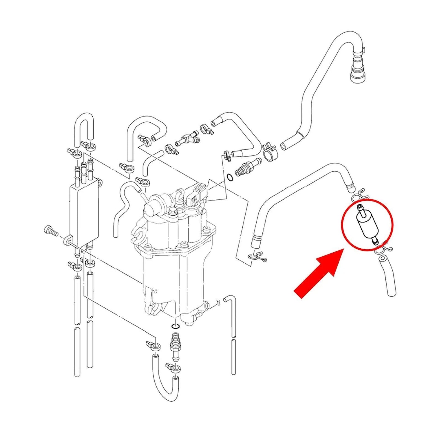 Fuel Filter Element for Yamaha Outboard 4T F70/F75/F90/F115 (2002-2023)