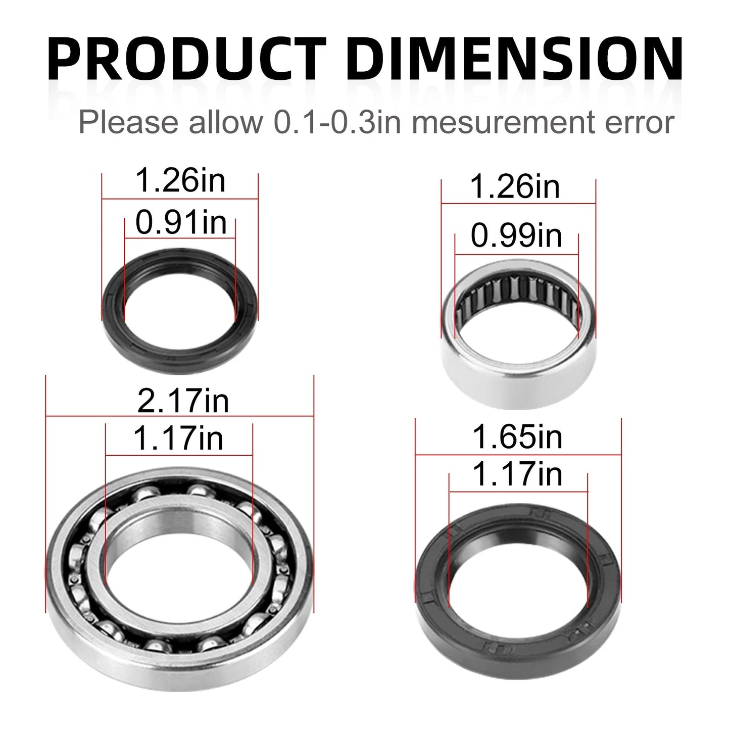 Differential Bearing Seal Kit for Polaris Ranger 800 2010-2011 4x4/6x6 EFI