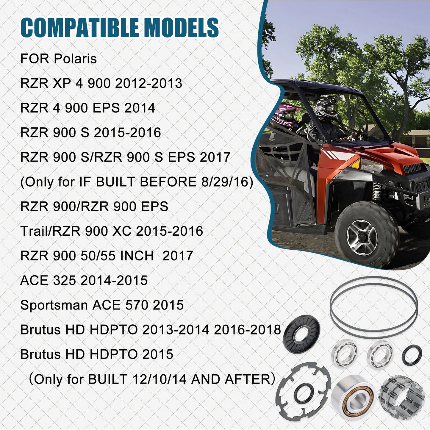 Front Differential Bearing Roll Cage Sprague for Polaris Brutus/Sportsman/ACE