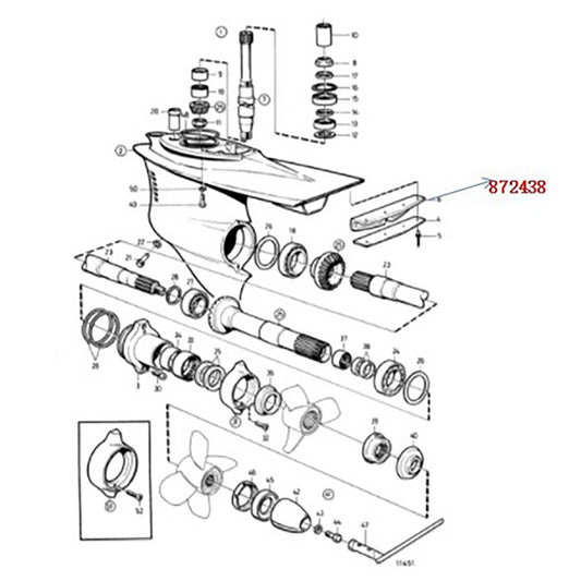 Volvo Penta Non Return Valve Exhaust Flap for Sterndrive DP-D/DP-D1/DP-E