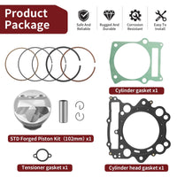 Oversized 102mm Piston & Gasket for Yamaha Rhino 660 YXR660 (2004-2007)