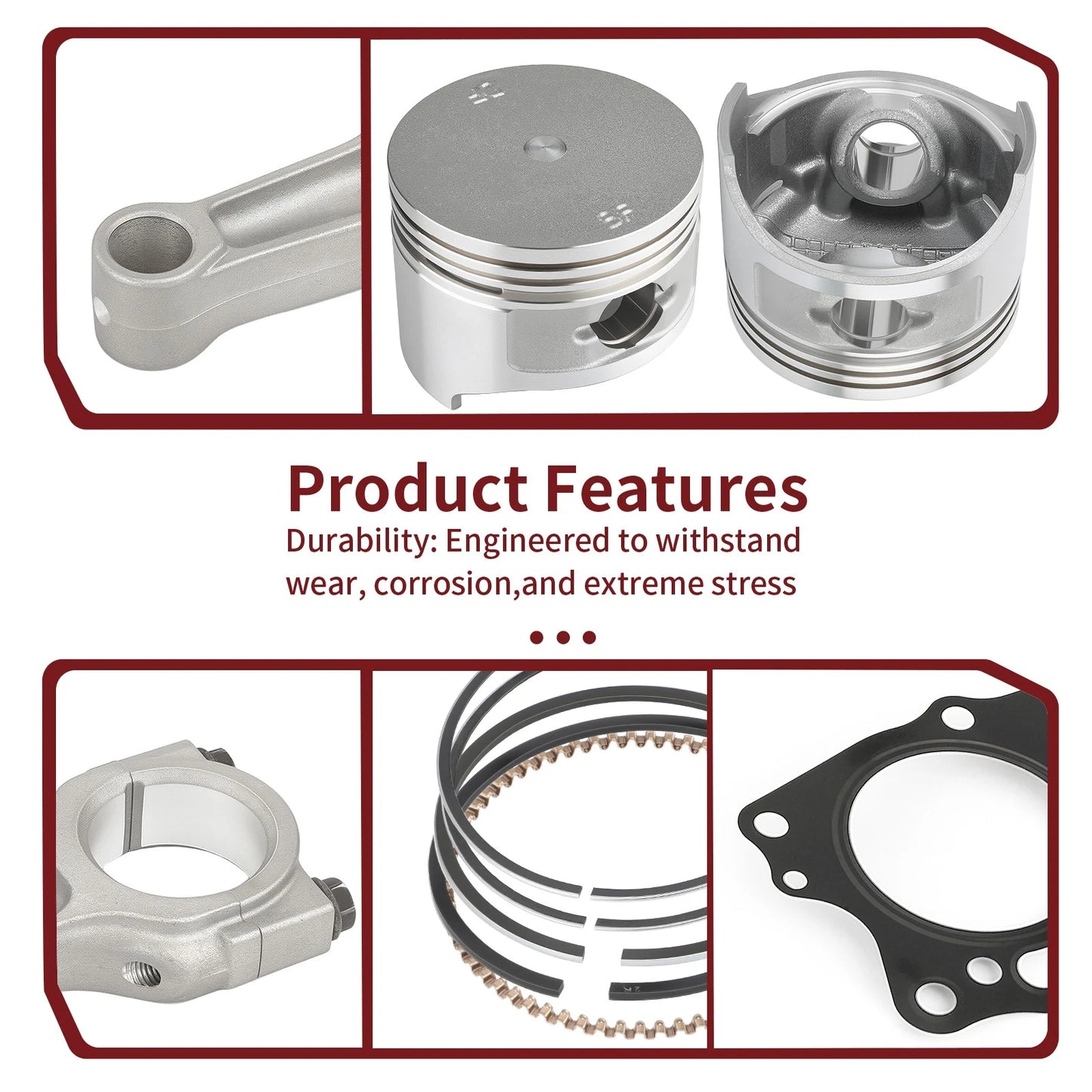 Piston Ring Exhaust Intake Valve Gaskets Connecting Rod for EZGO 295cc 1992-2002