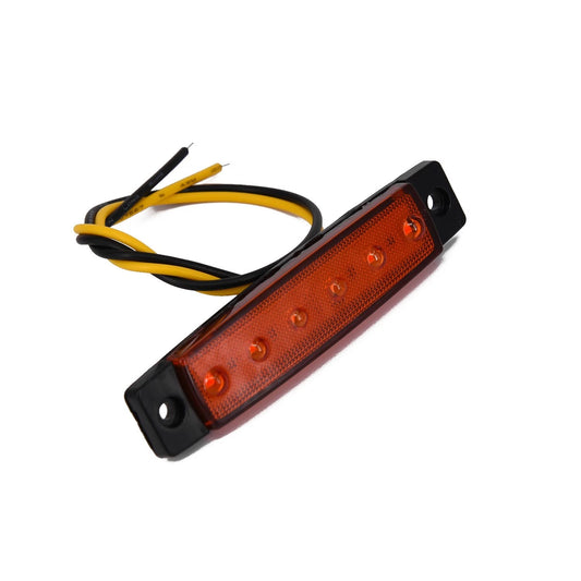 Yellow 12V 6LED Side Rear Indicators for Truck/Bus/Boat/Trailer