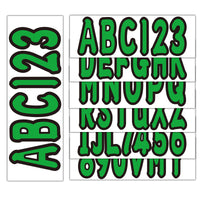 Personalized Boat Registration Decals A-Z & 0-9 Green 4 Set