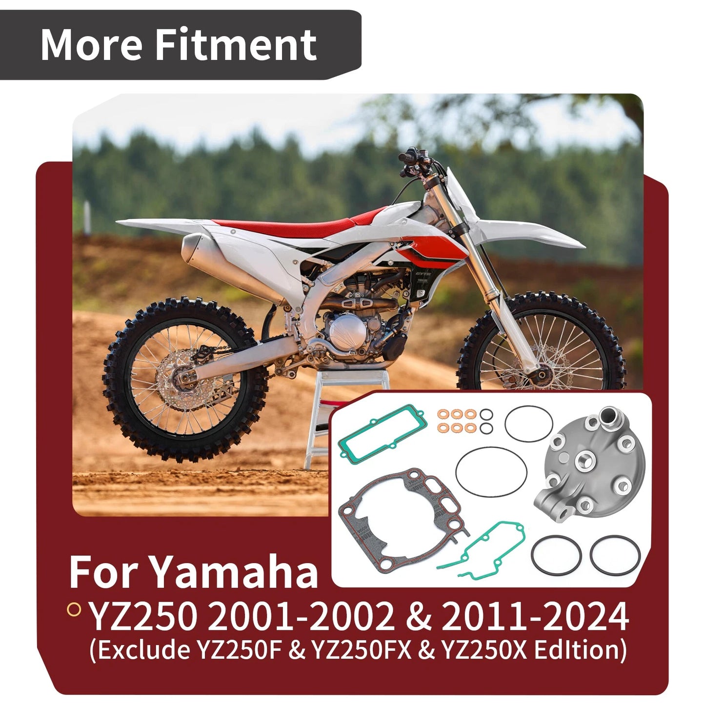 Stock Bore Replacement Cylinder Head Kit for Yamaha YZ250 (2001-2023)