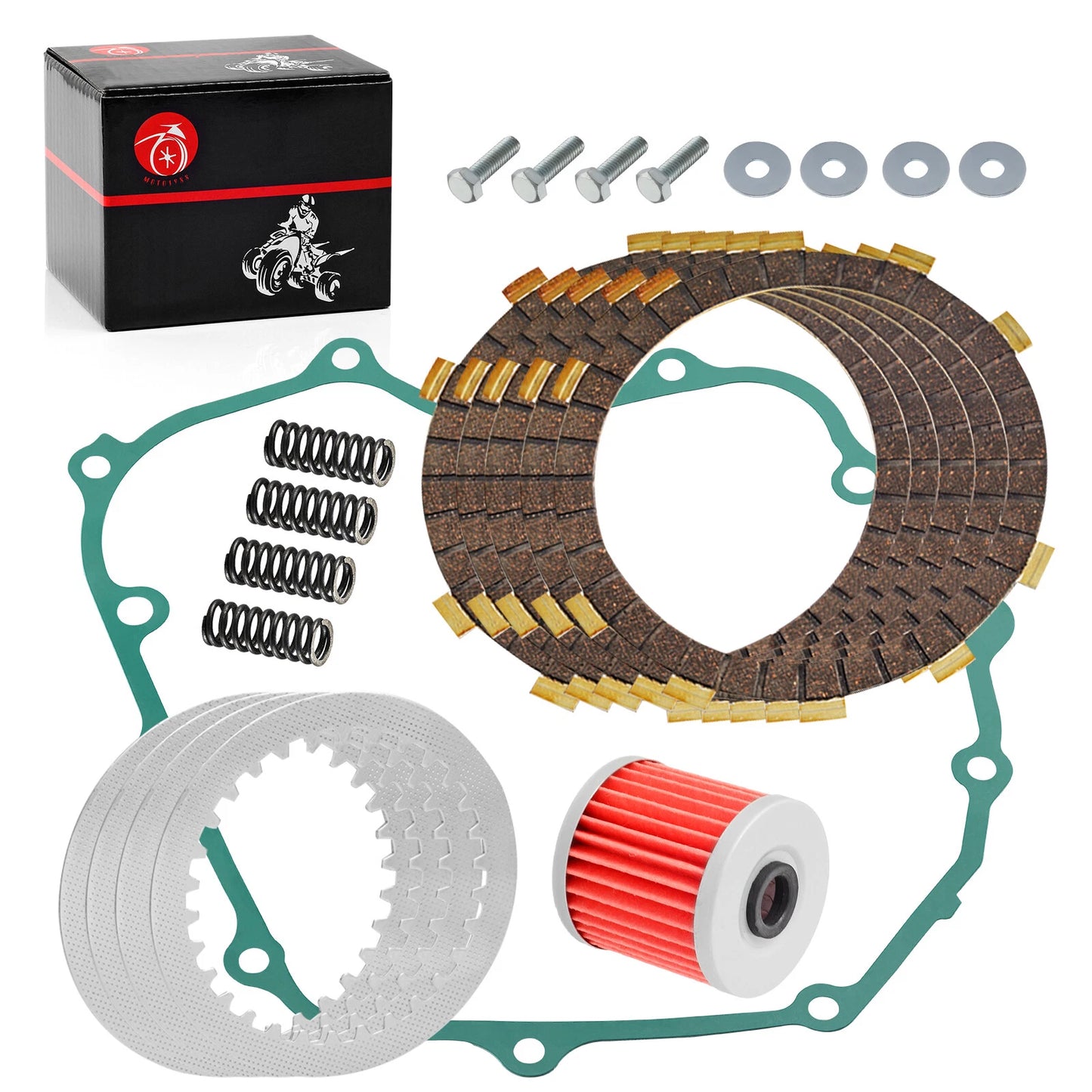 Clutch Springs Kit & Gasket Oil Filter for Kawasaki Ninja 250R EX250 (1986-2007)