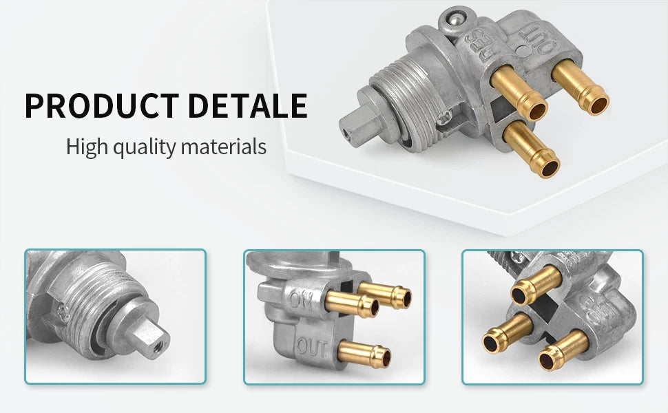Fuel Valve Petcock 3-Way & Knob Nut for Sea-Doo Challenger 1996-2001 Jet Boat