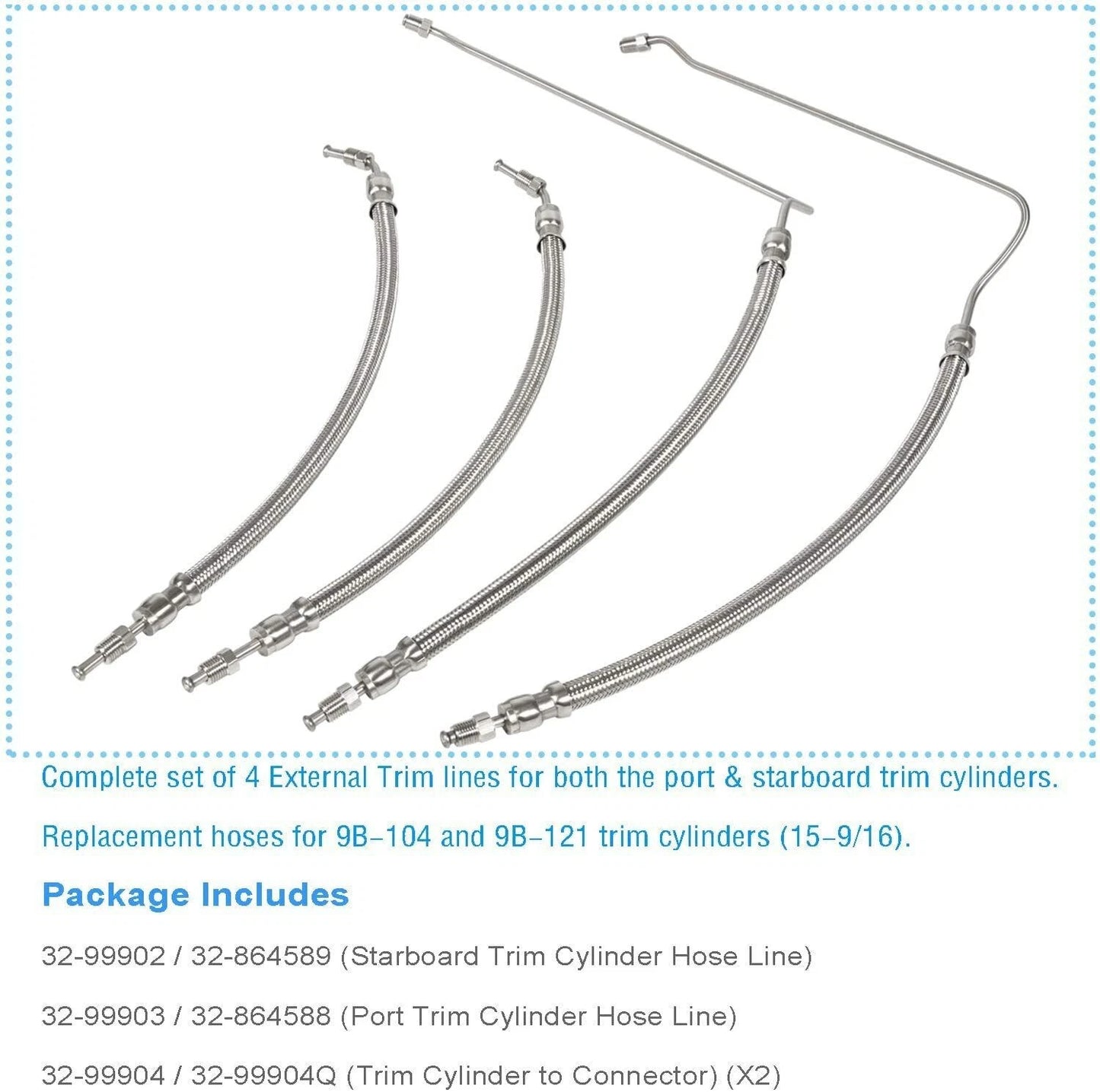 Trim Cylinder Hose Kit for MerCruiser Bravo 1/2/3 (1990-2023)