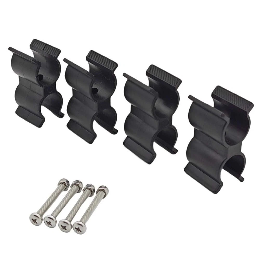 Double Tube Pole Clip Holder for Boat Tops 4pcs Fits 7/8"-1" Diameter