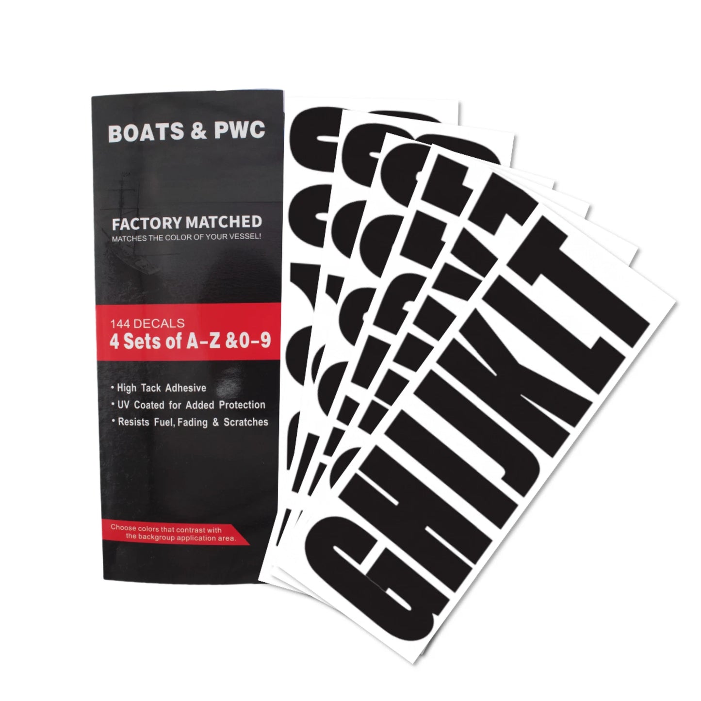 Custom Boat Registration Numbers Decals A-Z & 0-9 for All Boats
