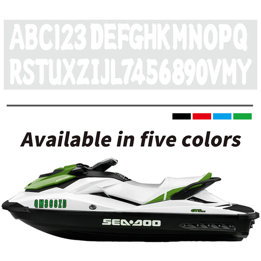 4 Sets Marine Boat White Sticker Decal A-Z Letters & 0-9 Numbers